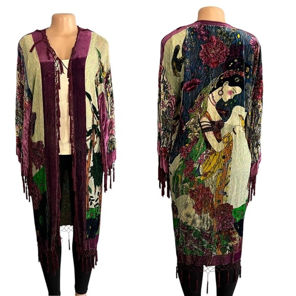 Mulin Vintage Art Deco Boho Beaded Duster